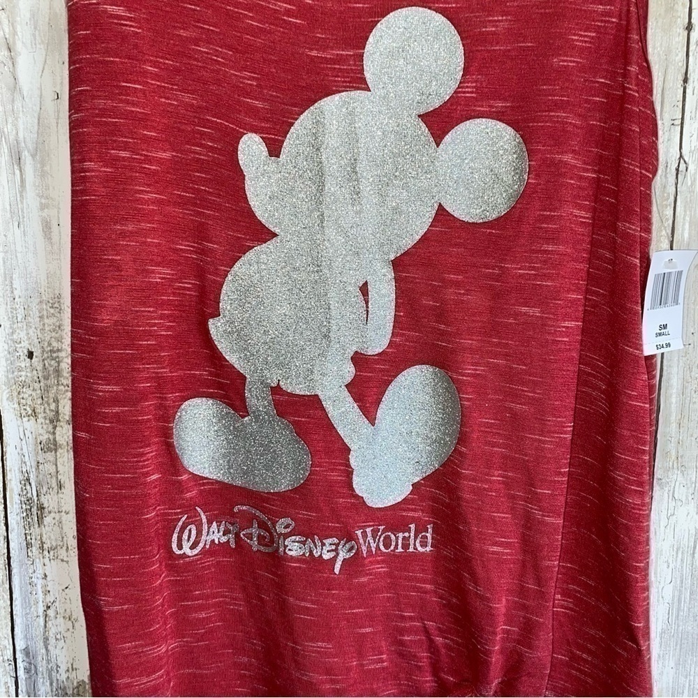 NWT Disney Red Glitter Mickey Outline Tank - Picture 2 of 5